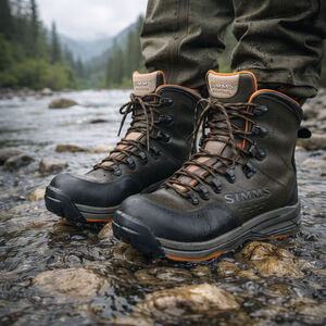 Simms Freestone Wading Boots Men’s 9 Waterproof Rubber Sole Fishing Dark Olive